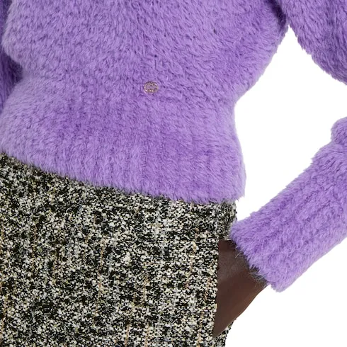 Brushed Wool Mohair Blend Jumper With Interlocking G Detail