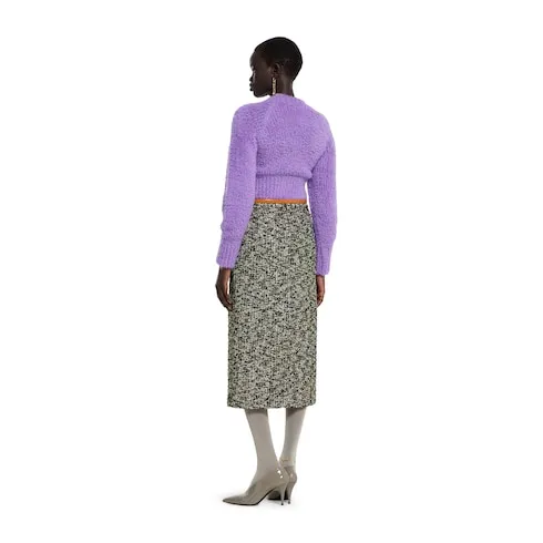 Brushed Wool Mohair Blend Jumper With Interlocking G Detail