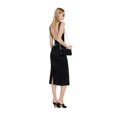 Fringed Fil Coupé Fabric Skirt