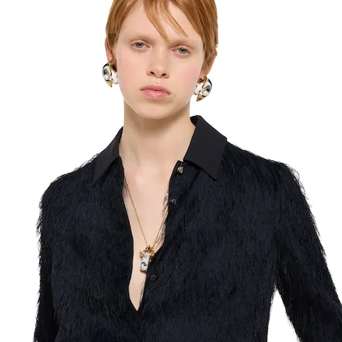 Fringed Fil Coupé Fabric Shirt