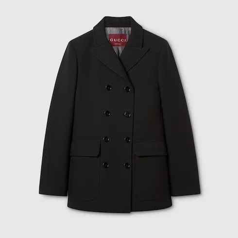 Double-Breasted Wool Sablé Caban