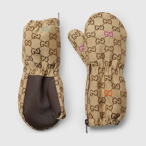 Padded Gg Canvas Mittens