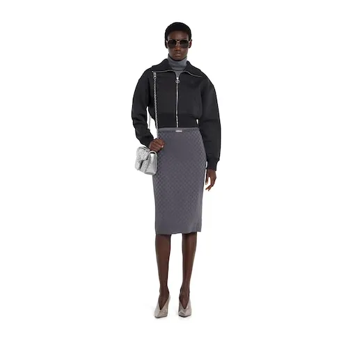 Gg Cotton Silk Jacquard Skirt