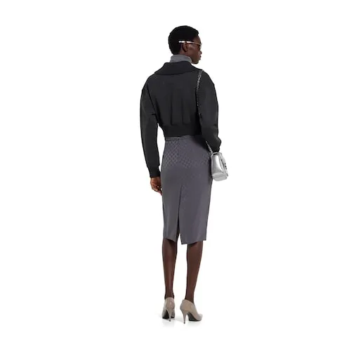 Gg Cotton Silk Jacquard Skirt