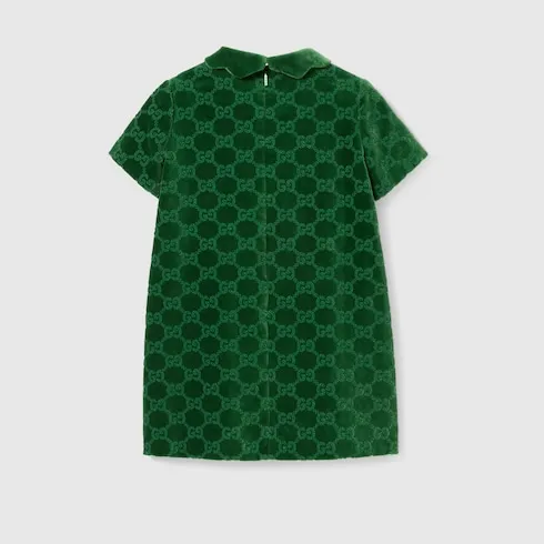 Children's Gg Cotton Velvet Dress