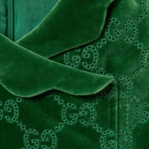Children's Gg Cotton Velvet Dress