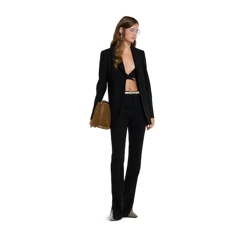 Wool CrÊPe Trousers With Embroidery