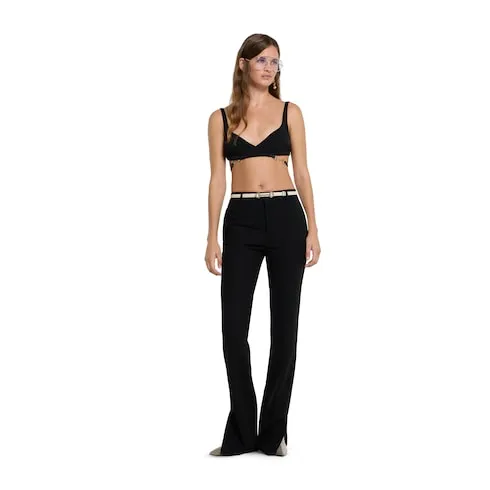 Wool CrÊPe Trousers With Embroidery