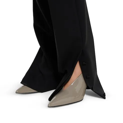 Wool CrÊPe Trousers With Embroidery