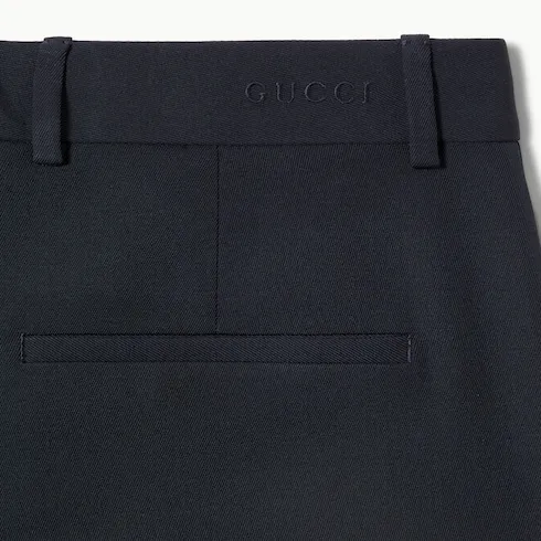 Wool Gabardine Trousers With Embroidery