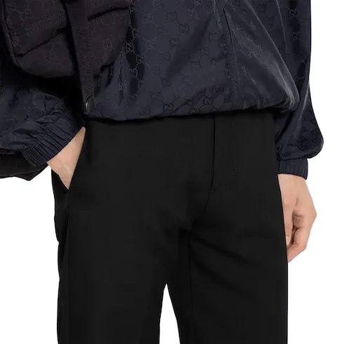 Wool Gabardine Trousers With Embroidery