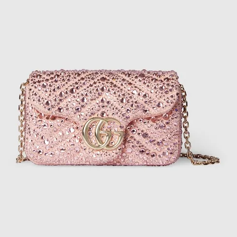 Gg Marmont Crystals Mini Shoulder Bag