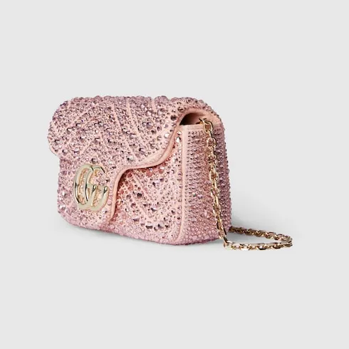 Gg Marmont Crystals Mini Shoulder Bag