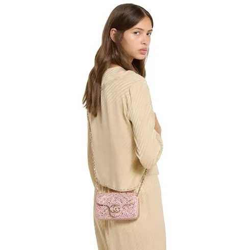 Gg Marmont Crystals Mini Shoulder Bag