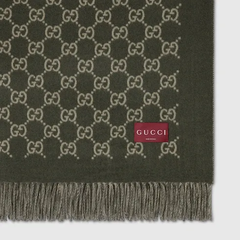 Reversible Gg Wool Cashmere Blanket