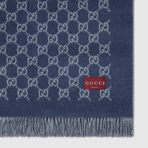 Reversible Gg Wool Cashmere Blanket