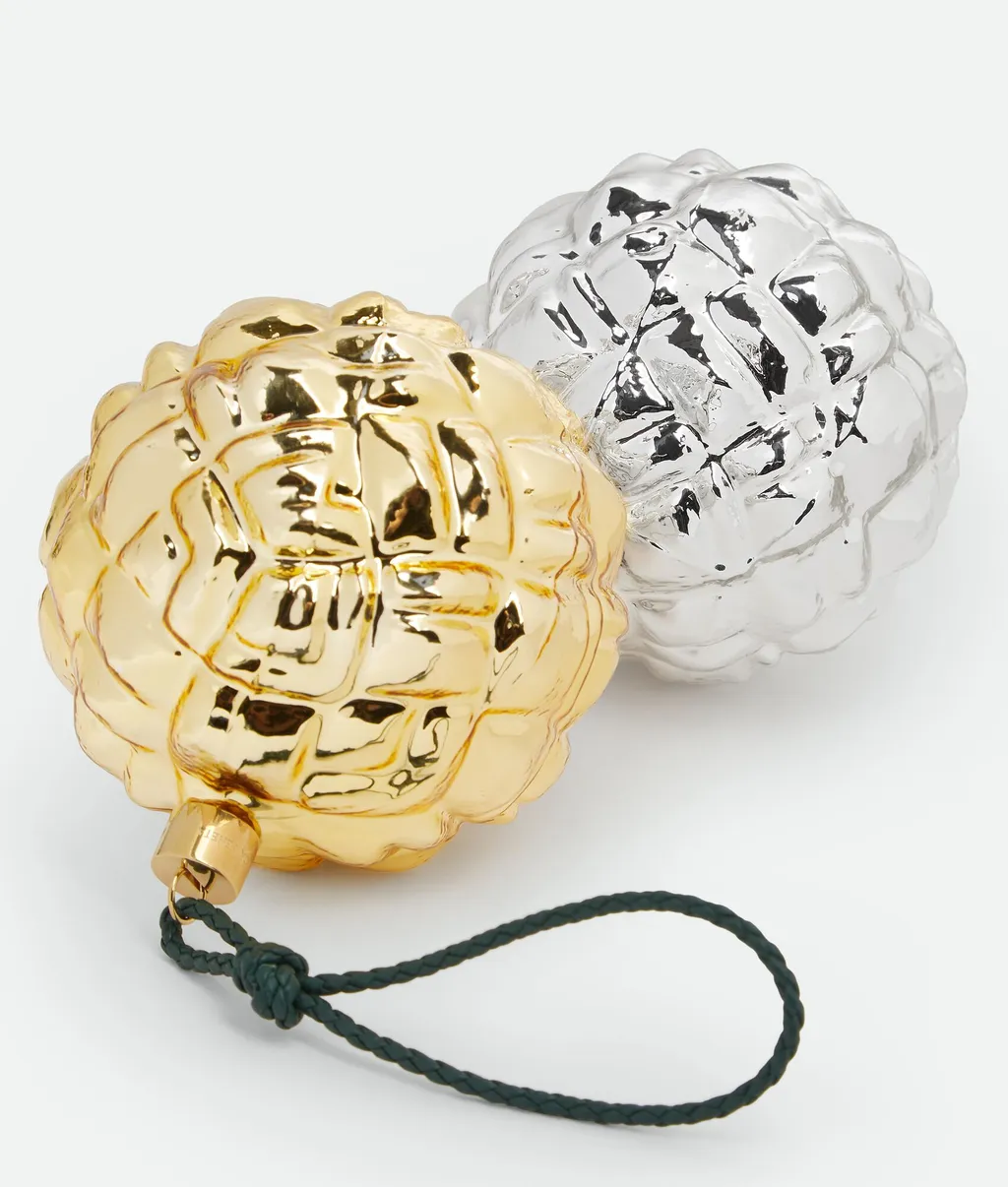 Set Of Two Check Ornaments