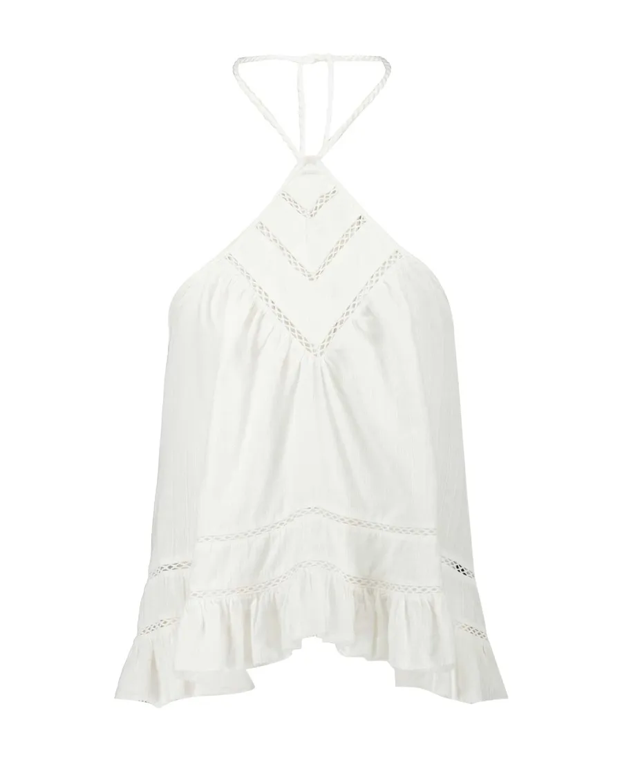 Ruffled Backless Blouse
