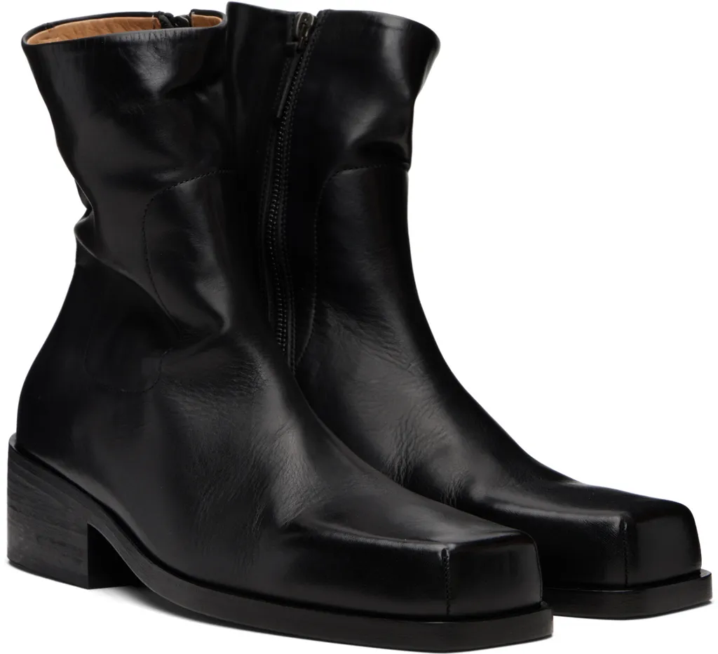 Square Toe Zipped Boots