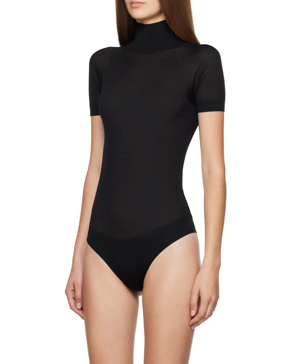 Short Sleeved Knitted Sheer Bodysuit