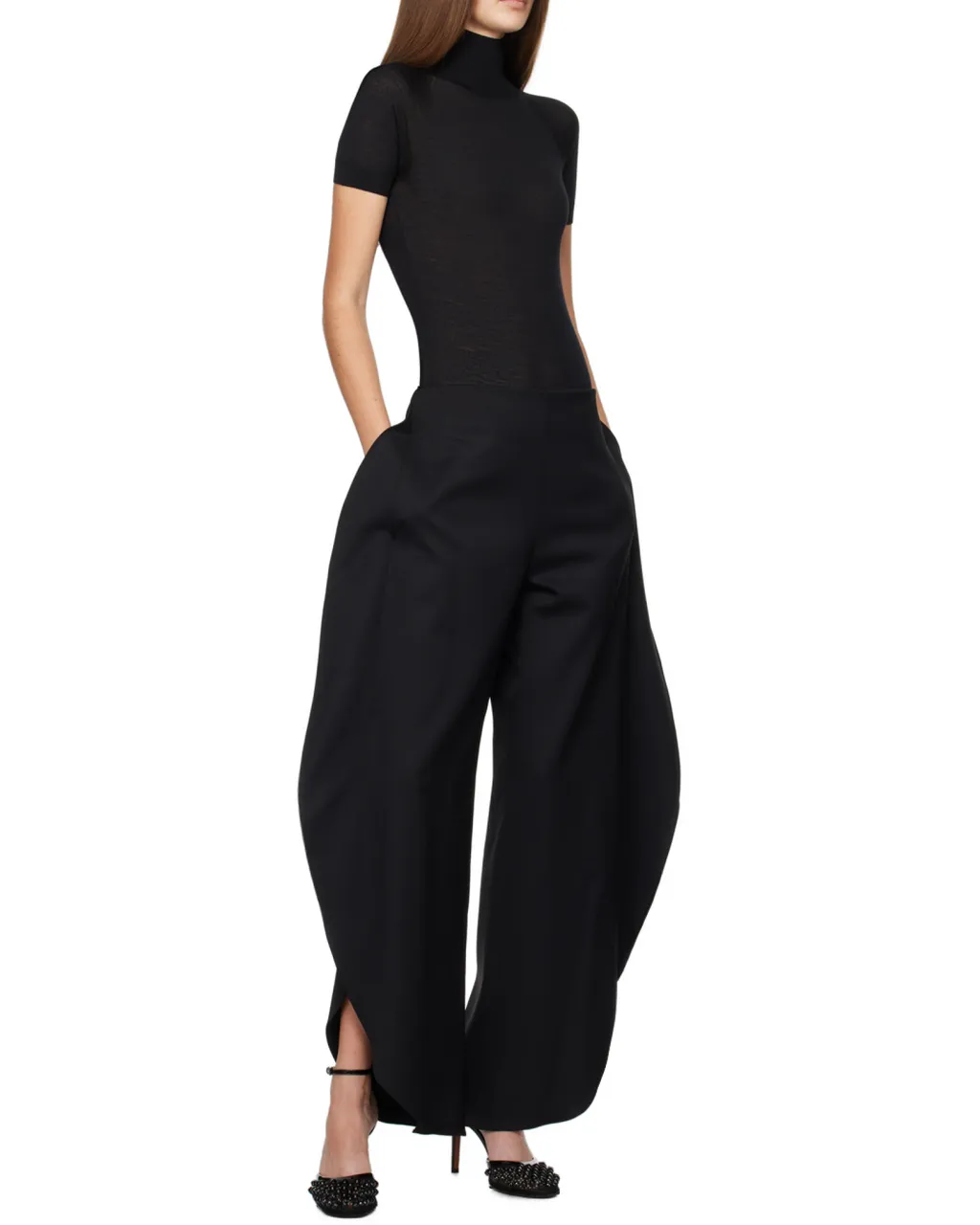 Short Sleeved Knitted Sheer Bodysuit