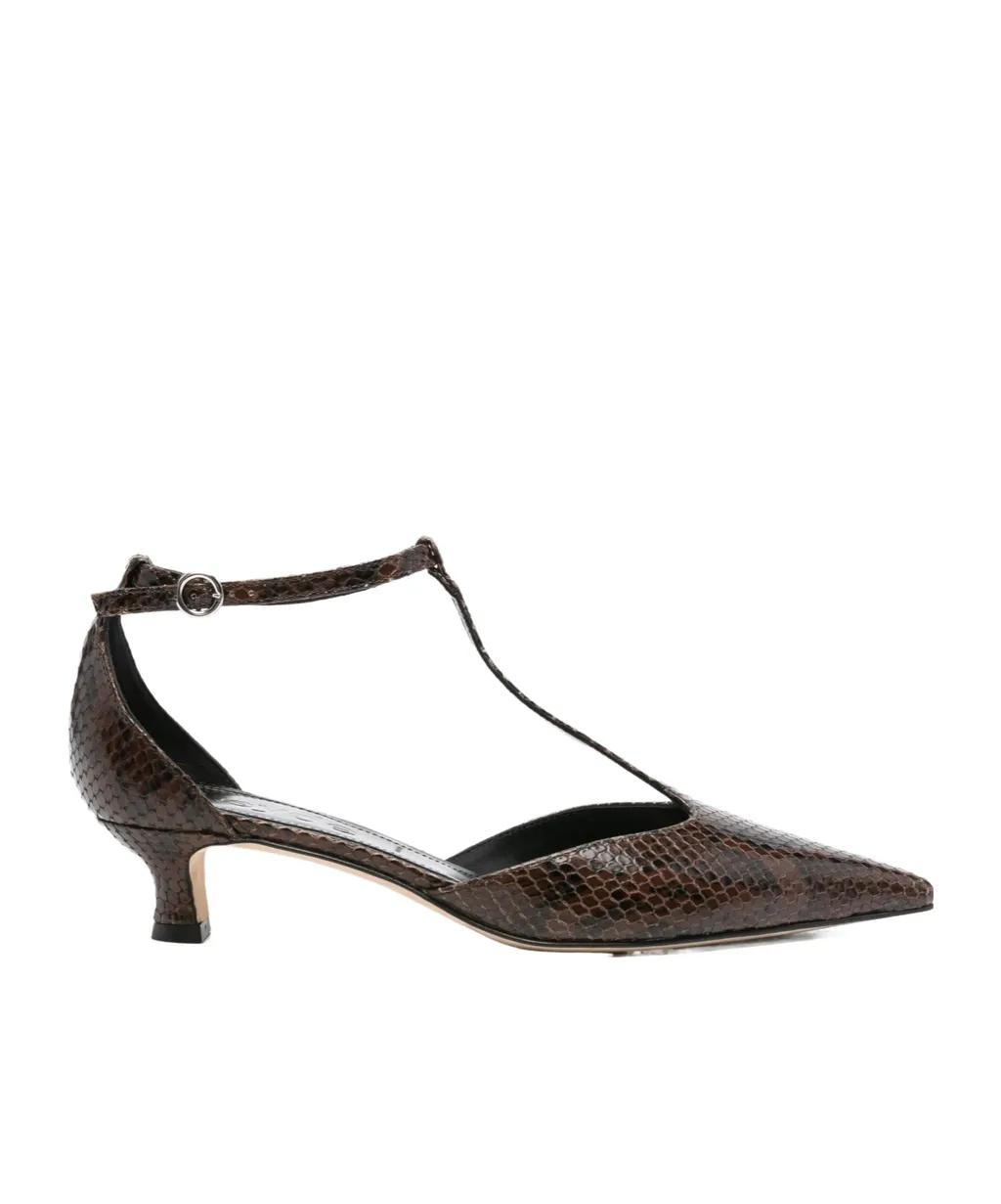 30Mm Snakeskin Leather Pump