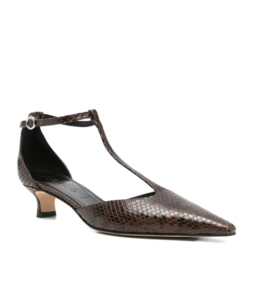 30Mm Snakeskin Leather Pump