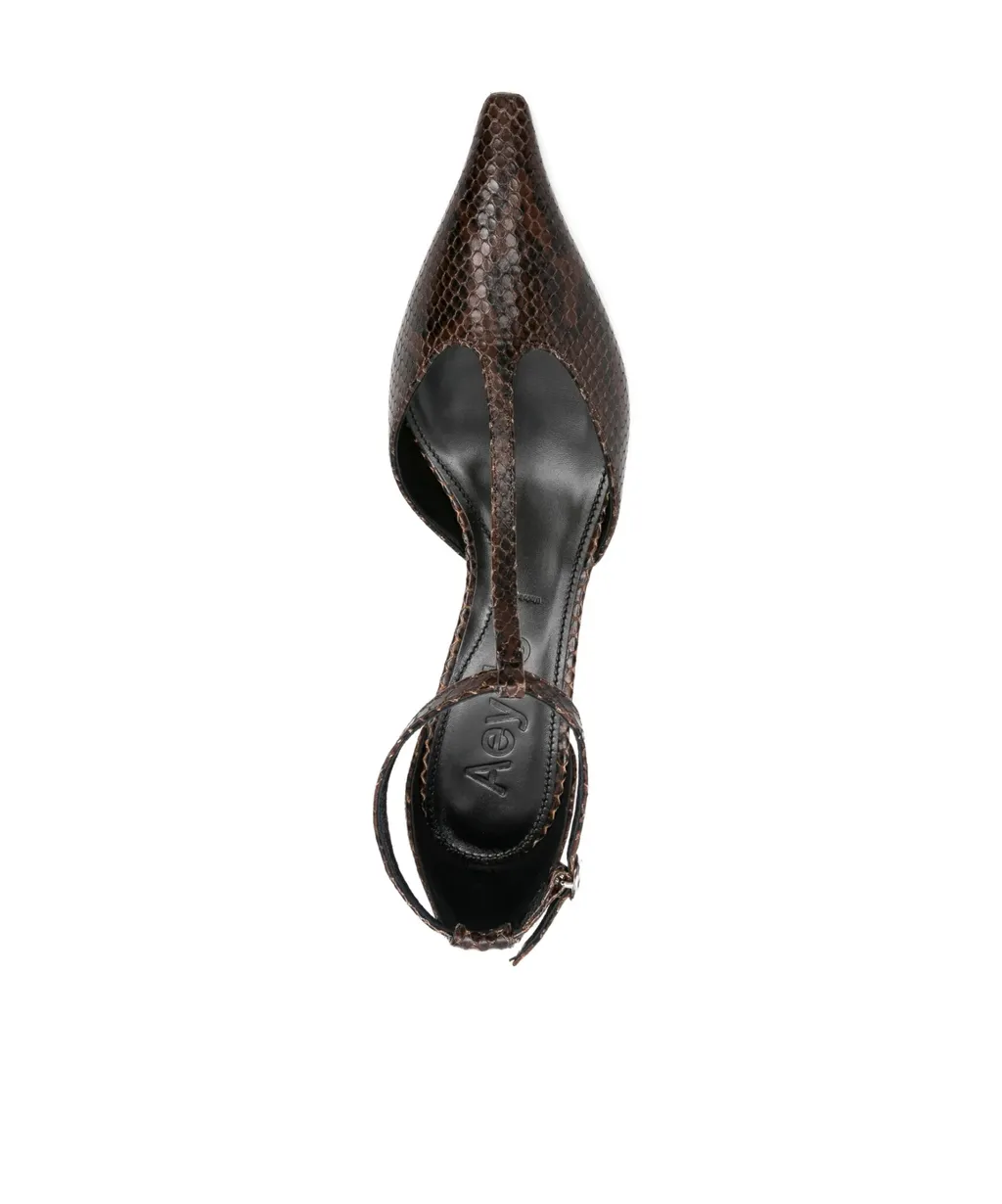 30Mm Snakeskin Leather Pump