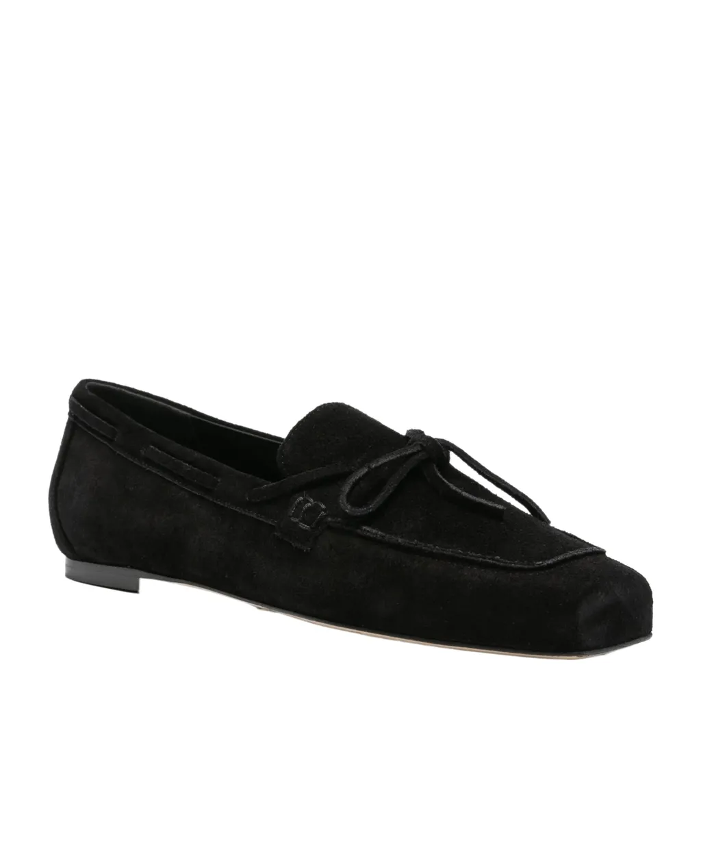 Bow-Detail Suede Loafers