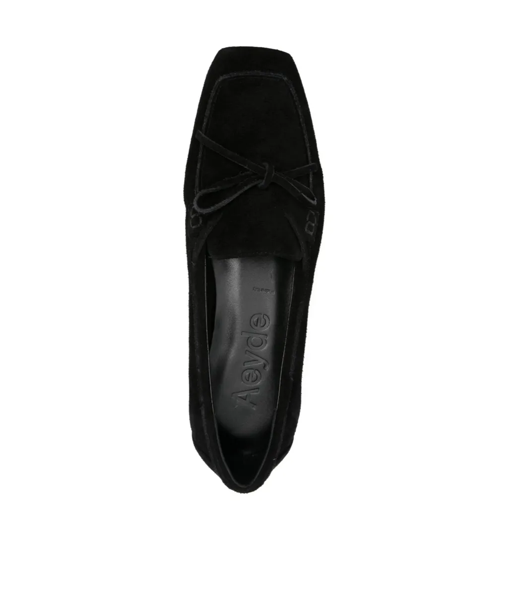 Bow-Detail Suede Loafers