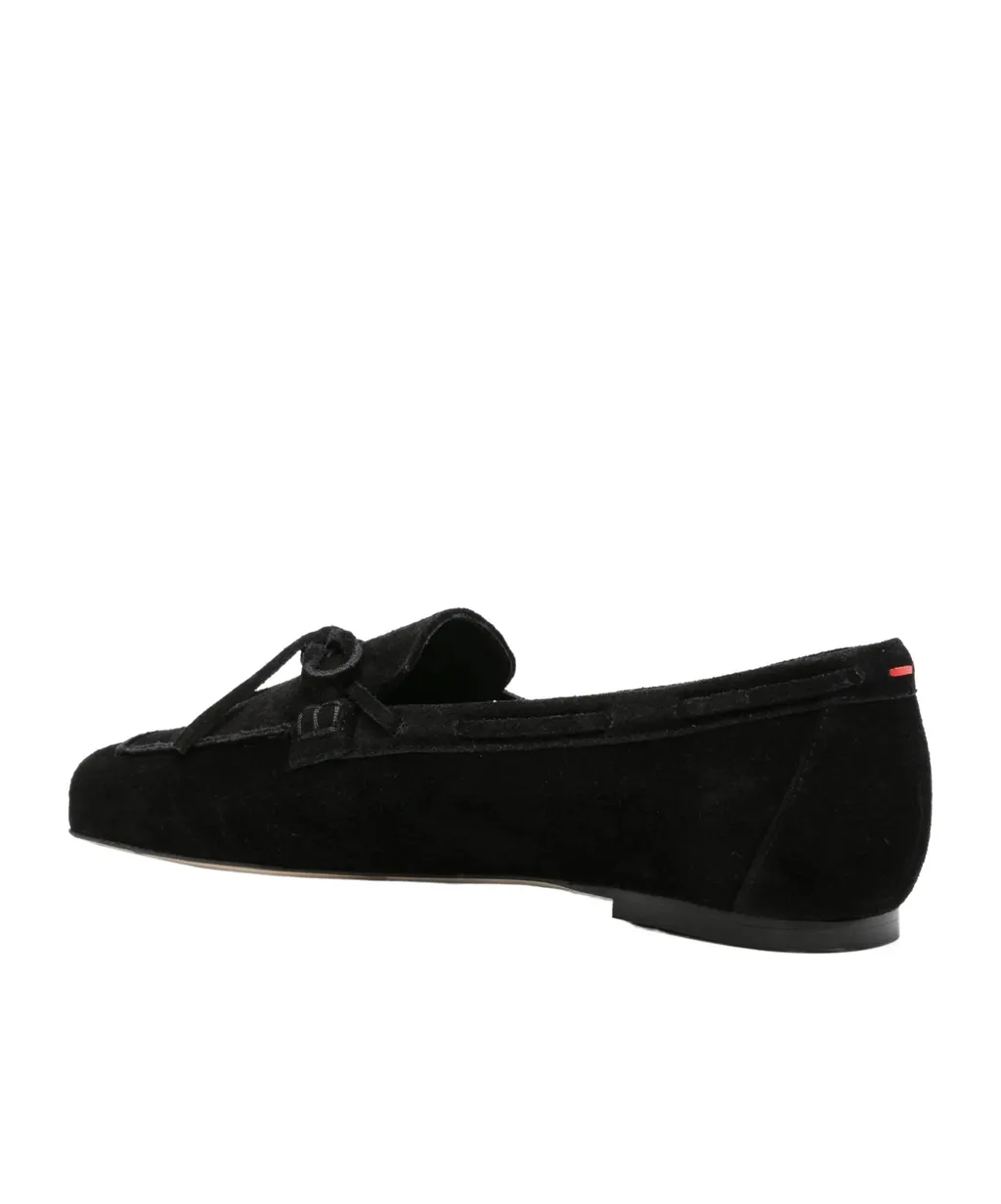 Bow-Detail Suede Loafers