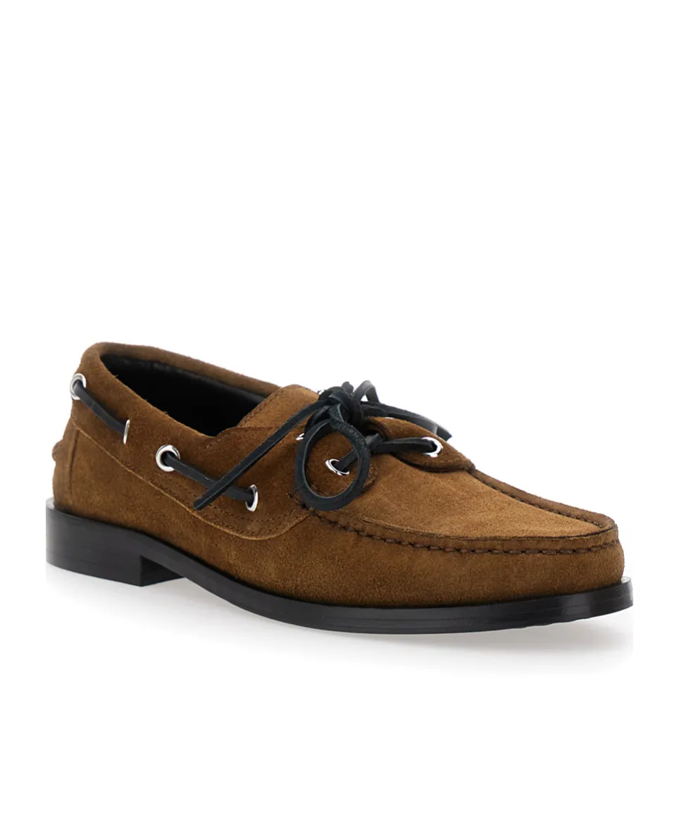 Suede Lace-Up Boat Shoes
