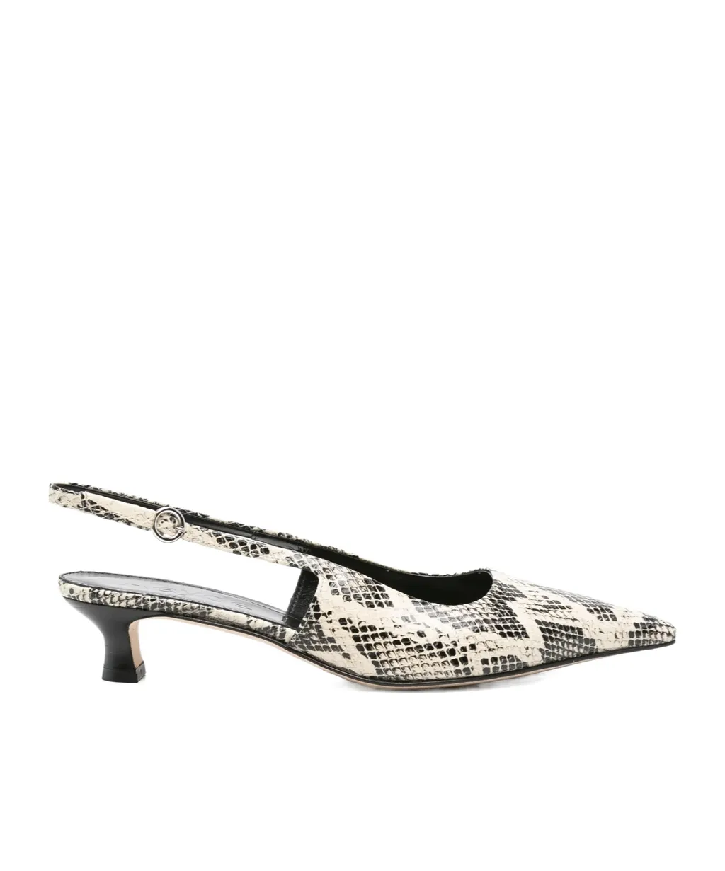 40Mm Snakeskin Slingback Pumps