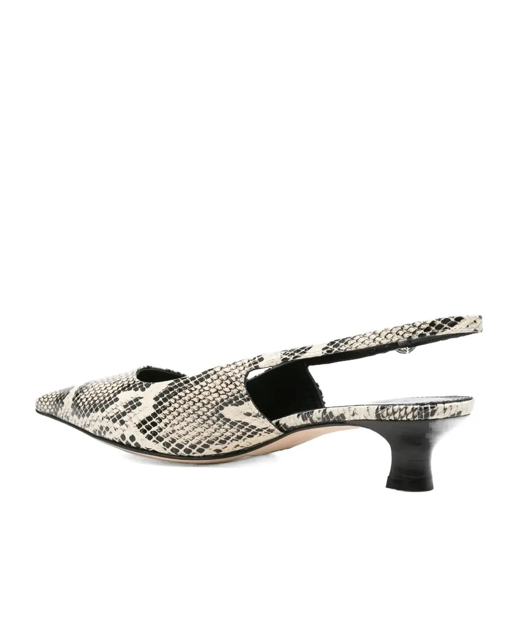 40Mm Snakeskin Slingback Pumps