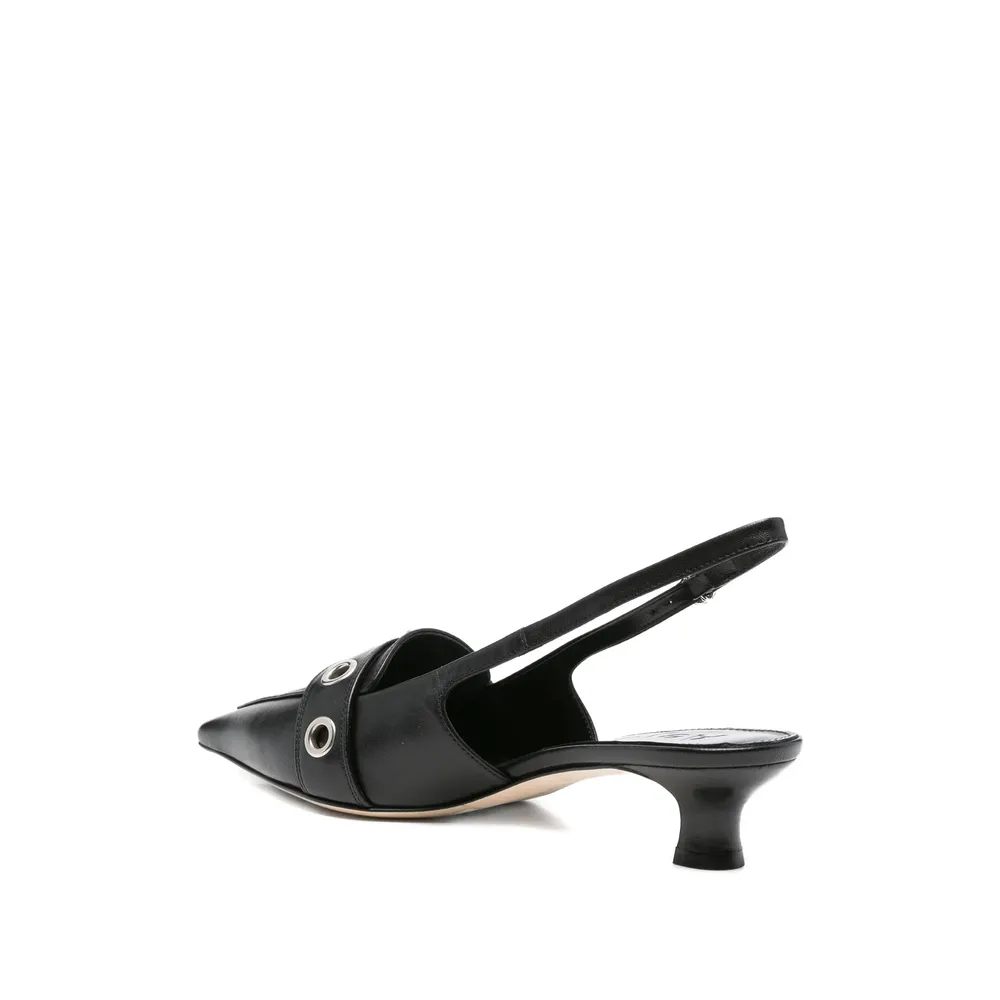 Pointed Slingback Kitten Heels