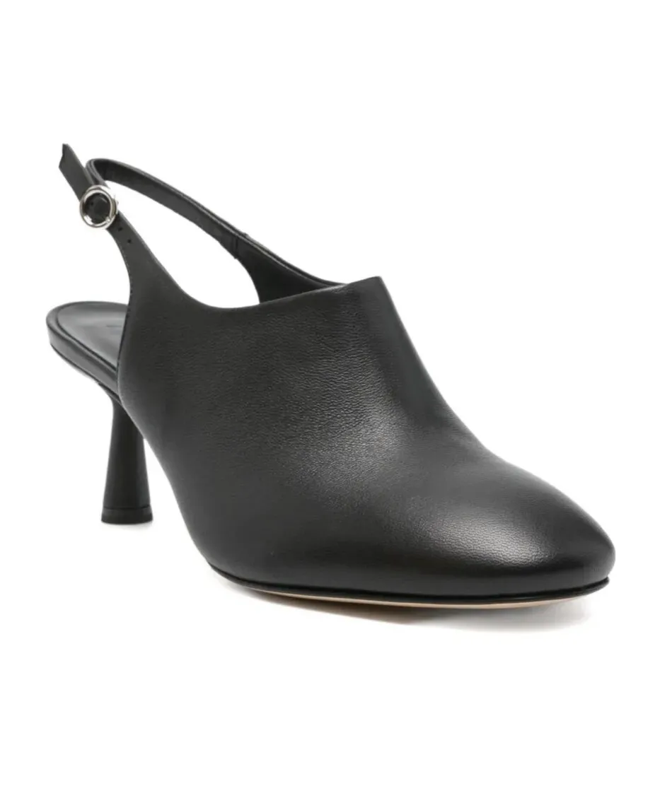 70Mm Leather Slingback Pumps