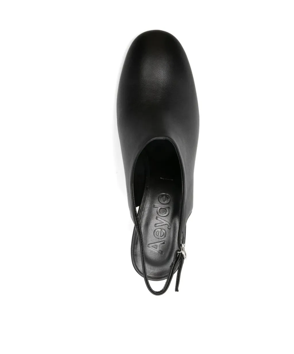 70Mm Leather Slingback Pumps