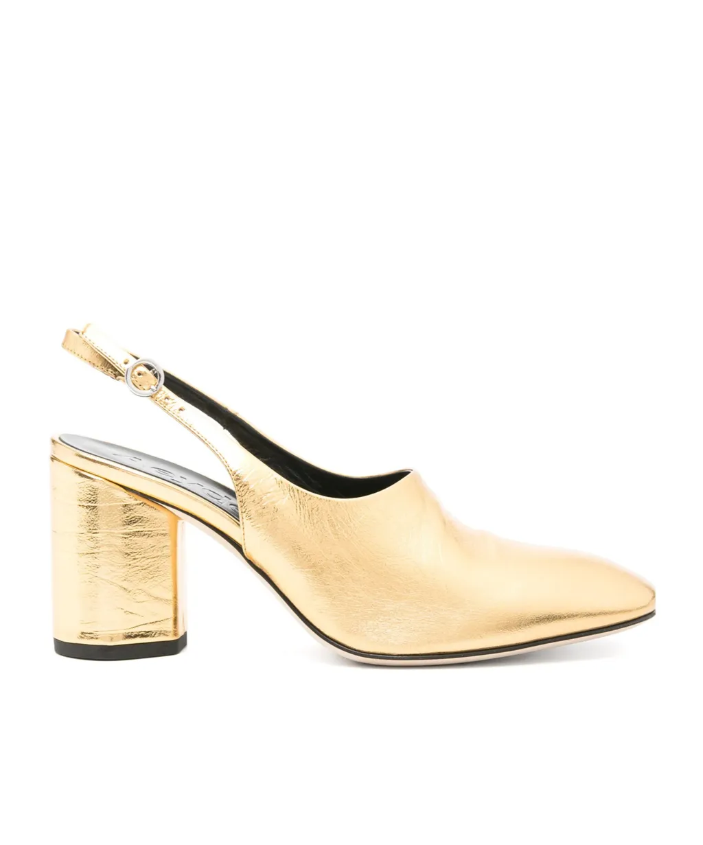 80Mm Leather Slingback Pumps