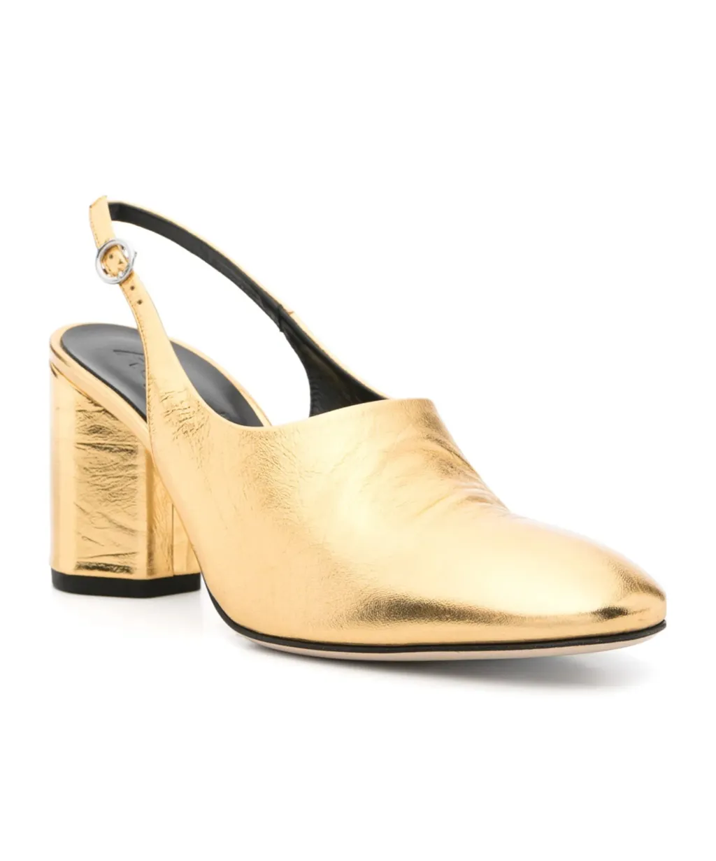 80Mm Leather Slingback Pumps