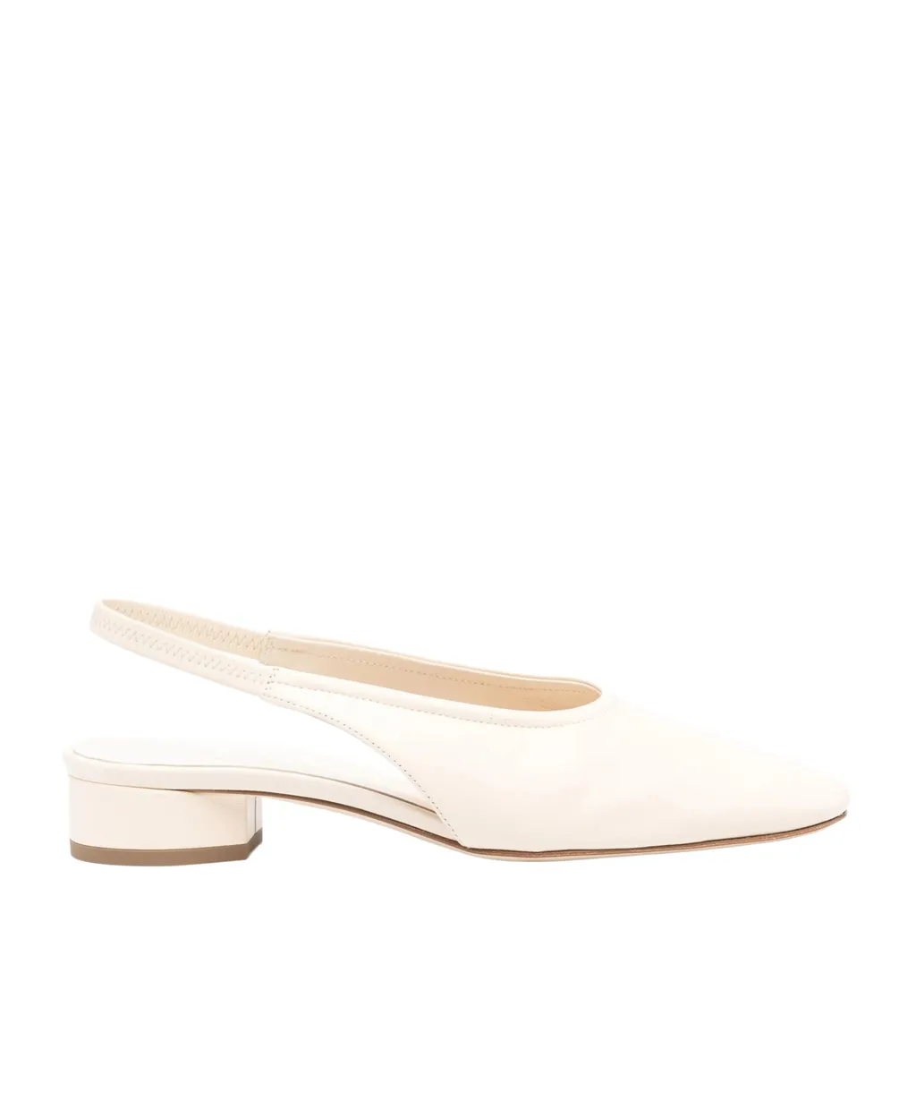 35Mm Leather Slingback Pumps