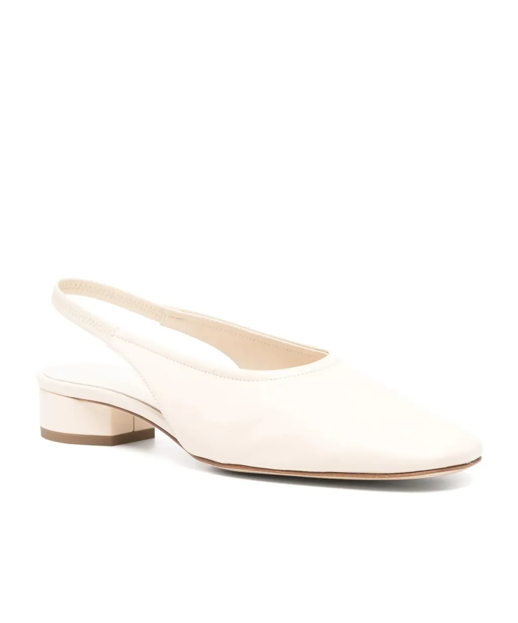 35Mm Leather Slingback Pumps
