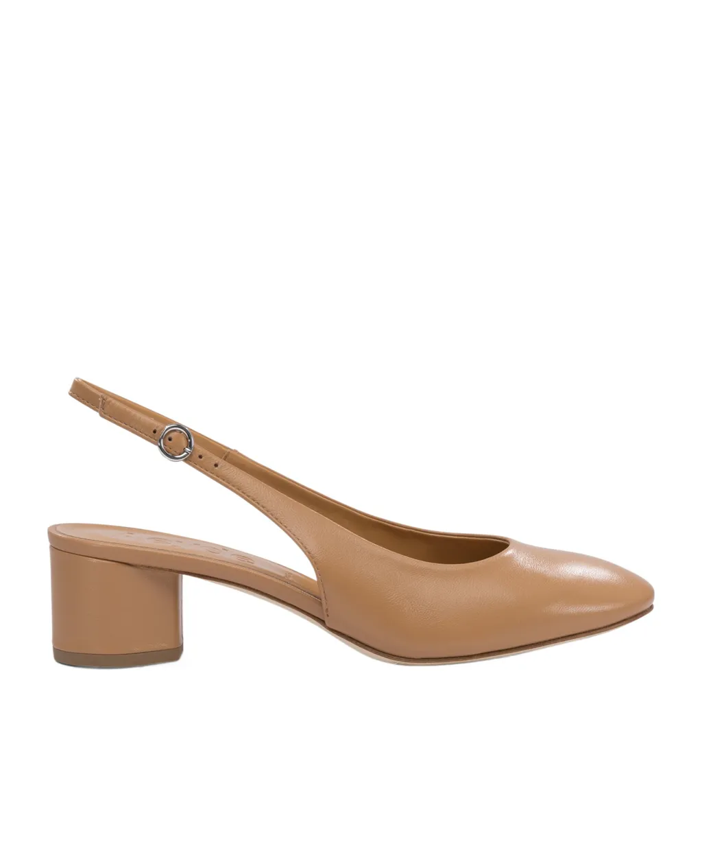 Round Toe Slingback Heels