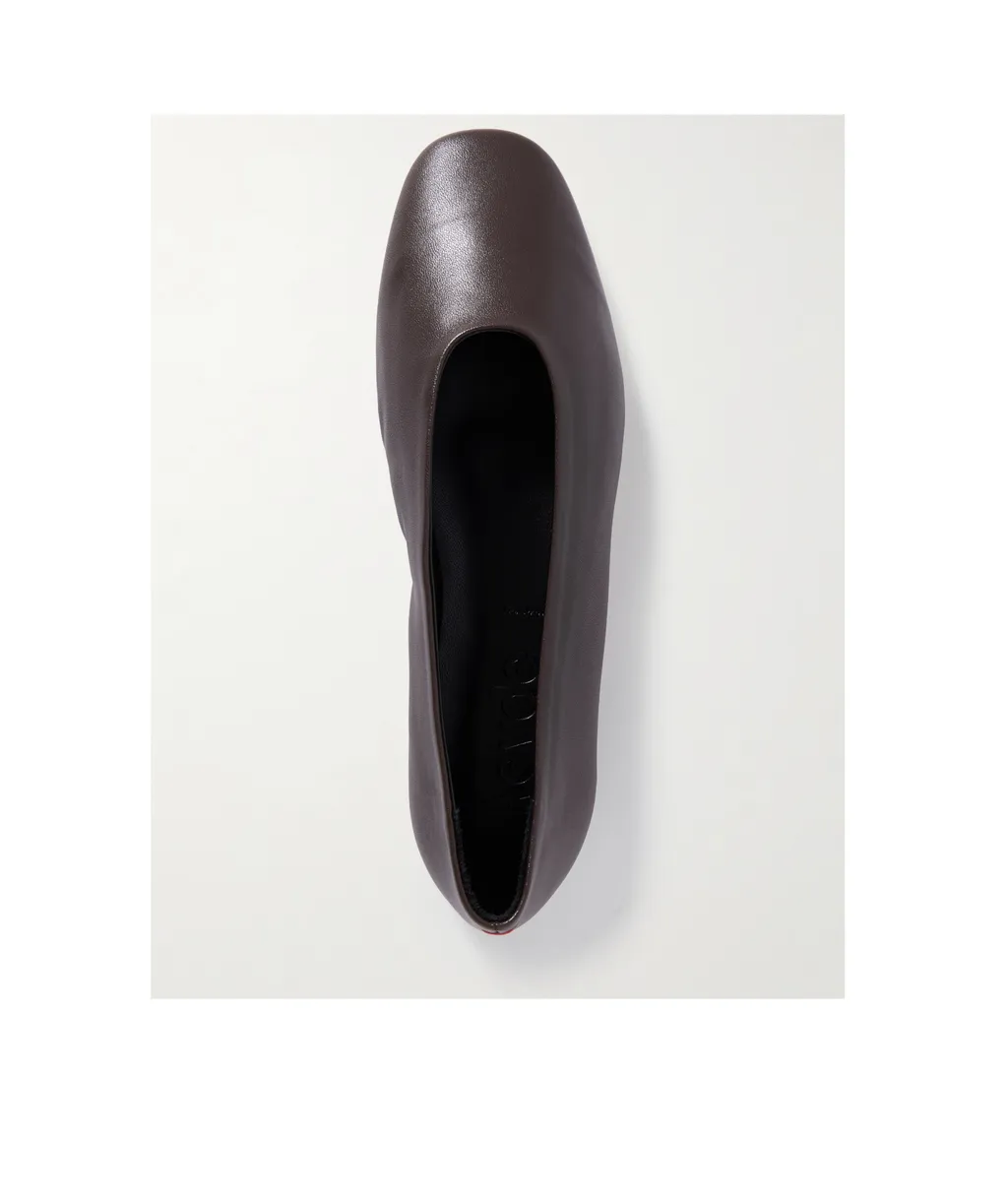 Square-Toe Leather Flats