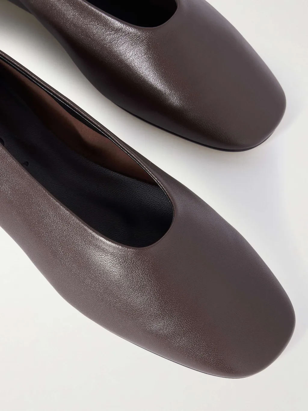 Square-Toe Leather Flats
