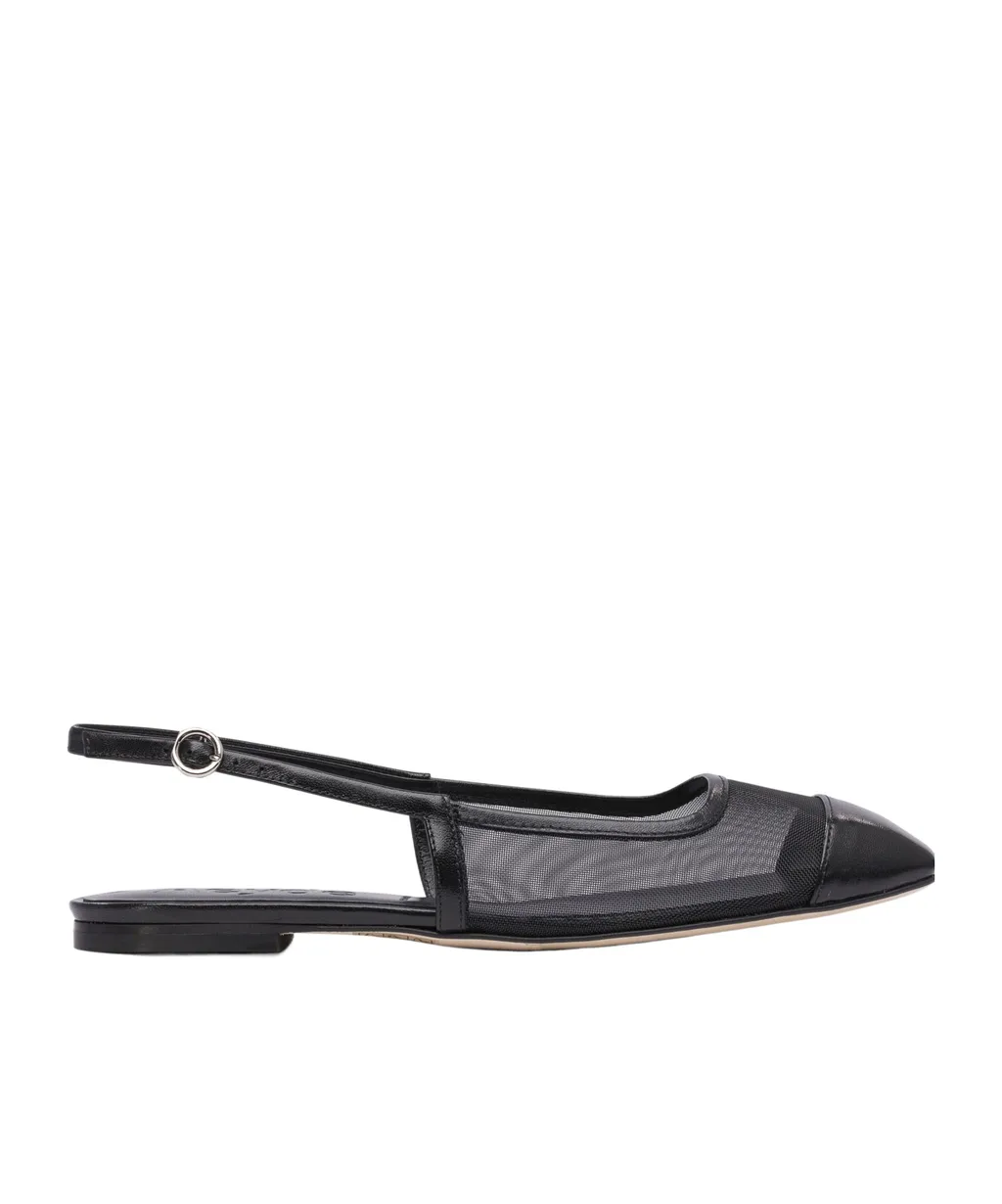 Geraldine Square Toe Slingback Flats