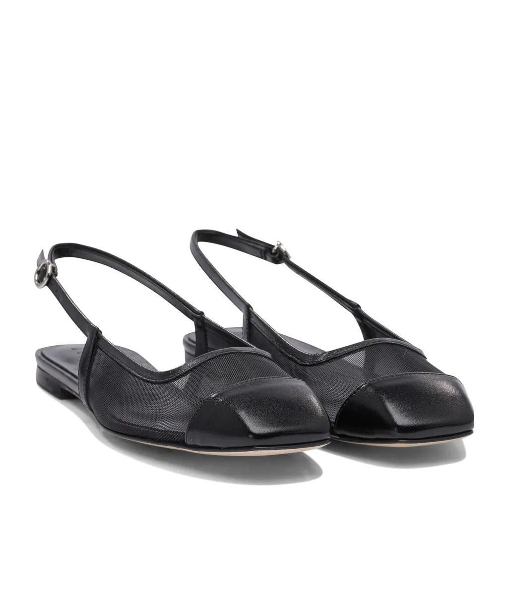 Geraldine Square Toe Slingback Flats