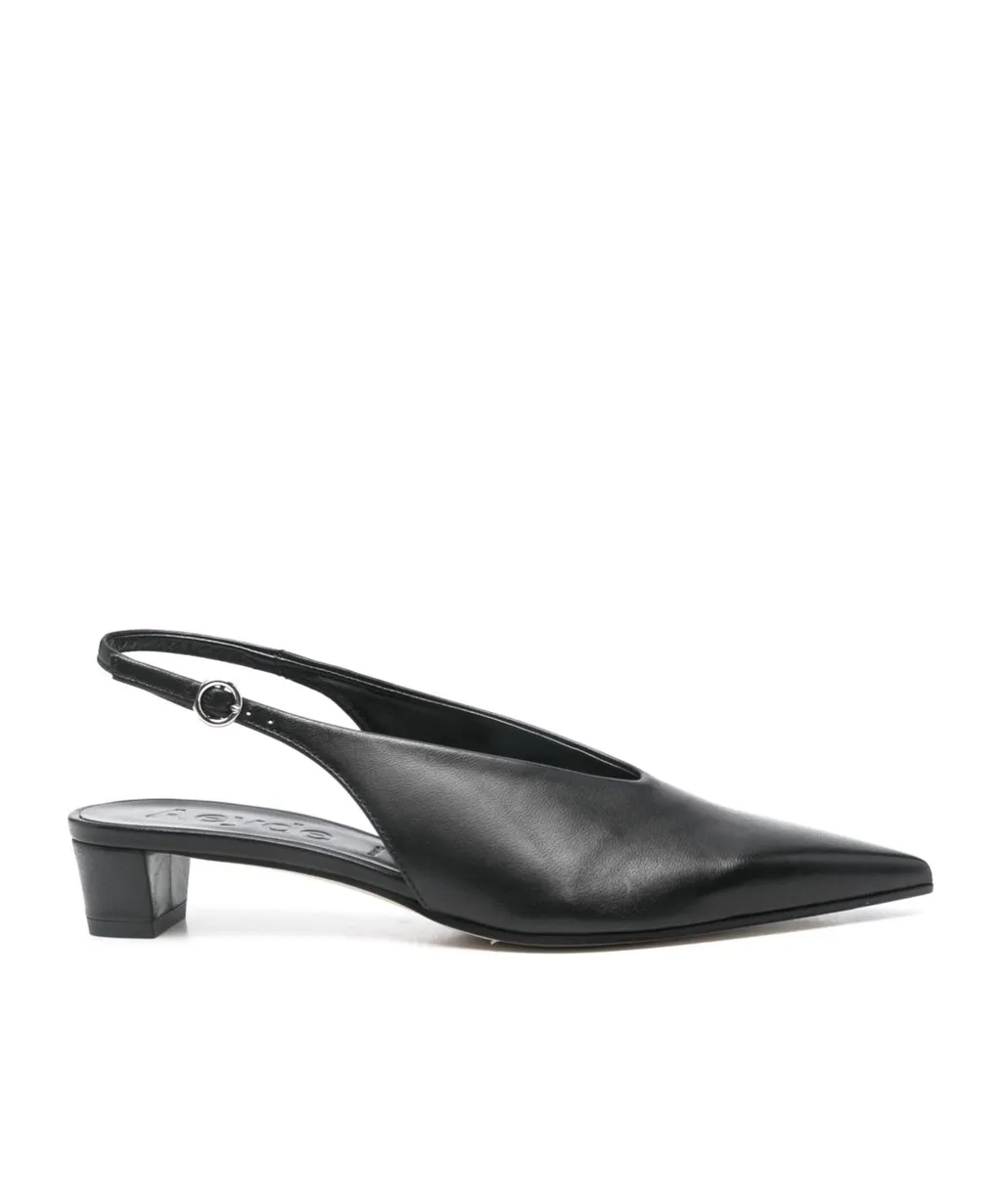 Pointed Low-Heeled Slingbacks