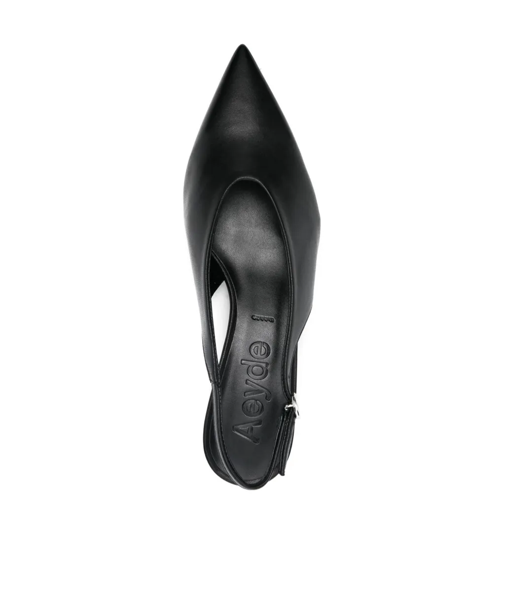 Pointed Low-Heeled Slingbacks