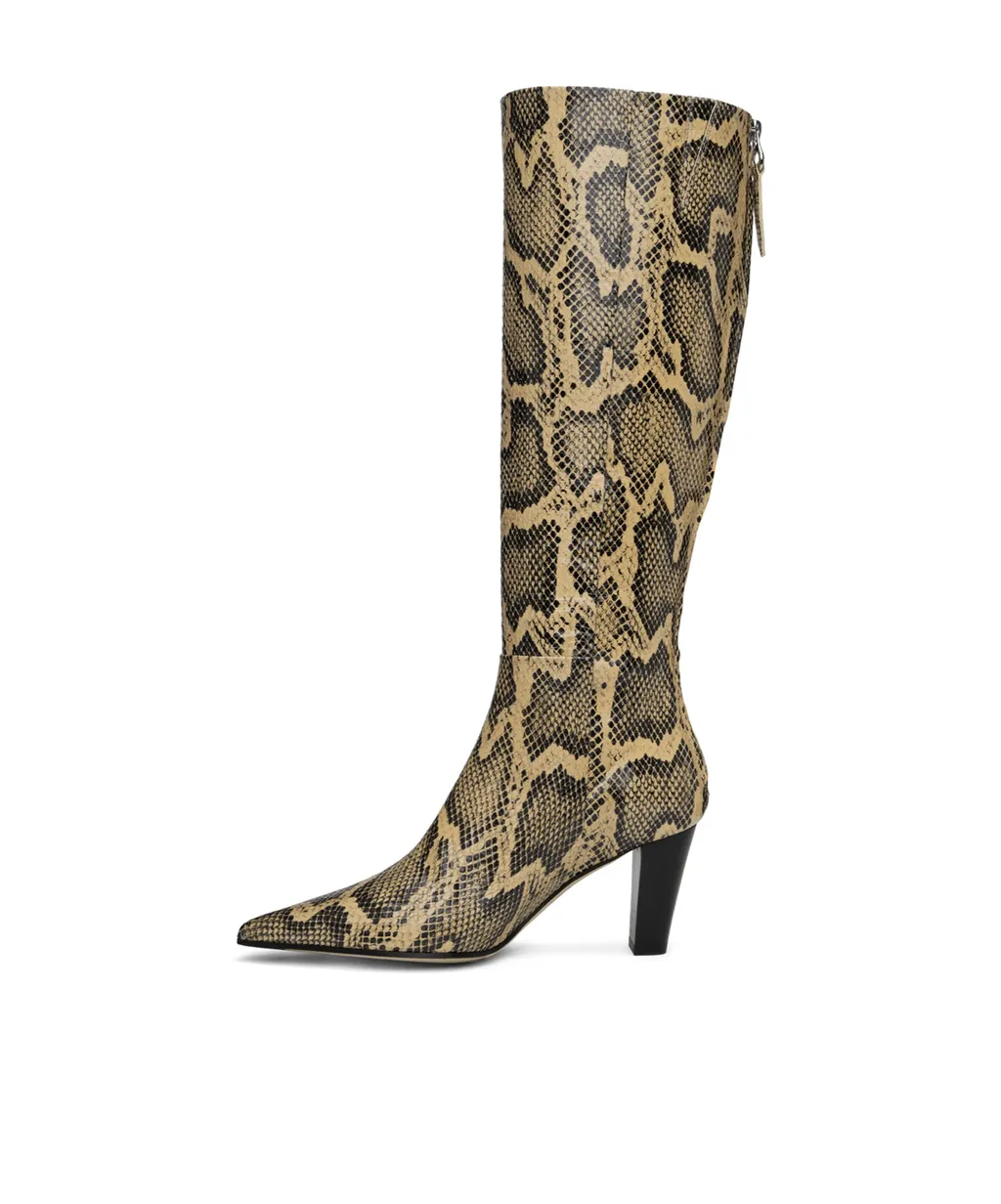 Cecilia Snake-Pattern Embossed Boots