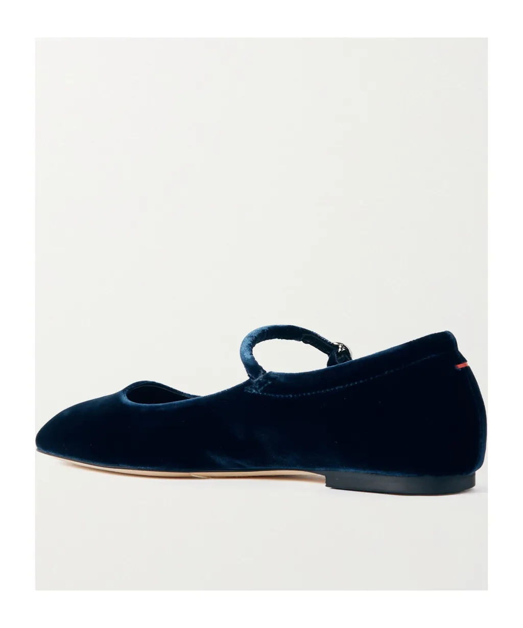 Velvet Mary Jane Flats